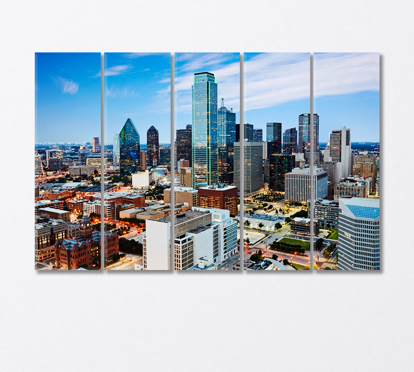 Dallas Financial Center USA Canvas Print-Canvas Print-CetArt-5 Panels-36x24 inches-CetArt