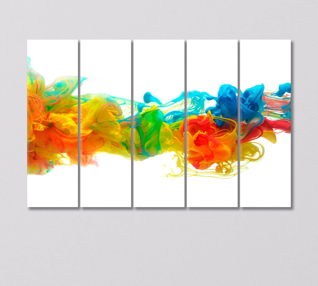 Abstract Colorful Ink Splash Canvas Print-Canvas Print-CetArt-5 Panels-36x24 inches-CetArt