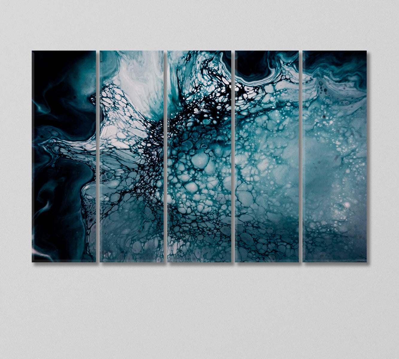 Modern Liquid Acrylic Painting Canvas Print-Canvas Print-CetArt-5 Panels-36x24 inches-CetArt