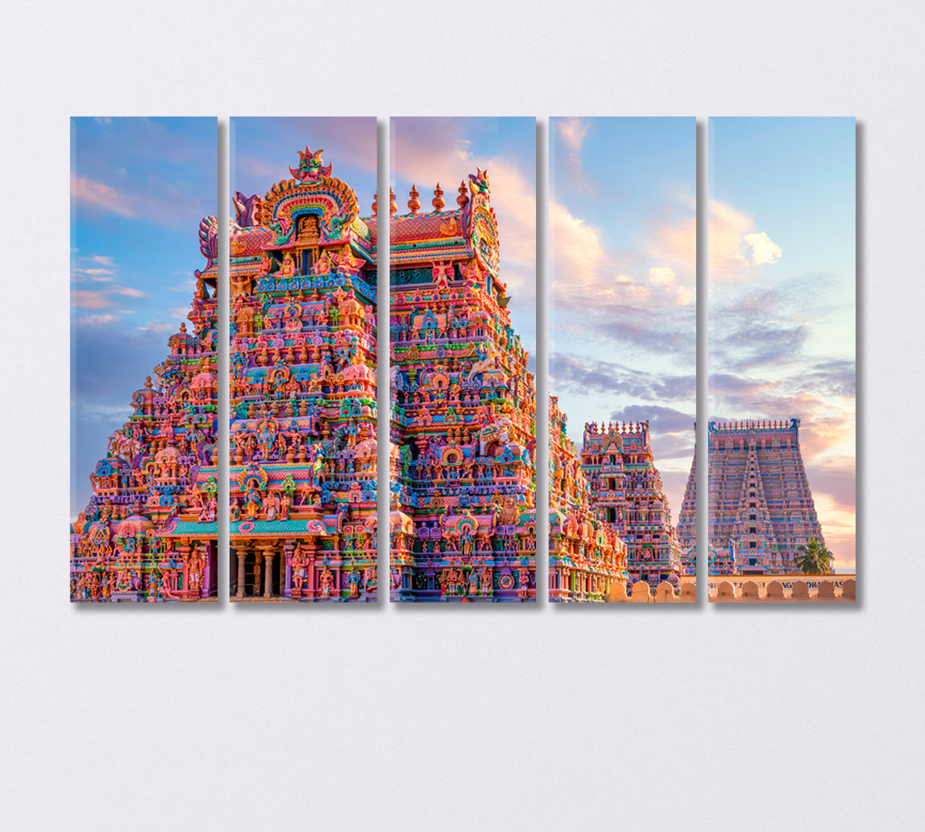 Sri Ranganathaswamy Temple Srirangam India Canvas Print-Canvas Print-CetArt-5 Panels-36x24 inches-CetArt