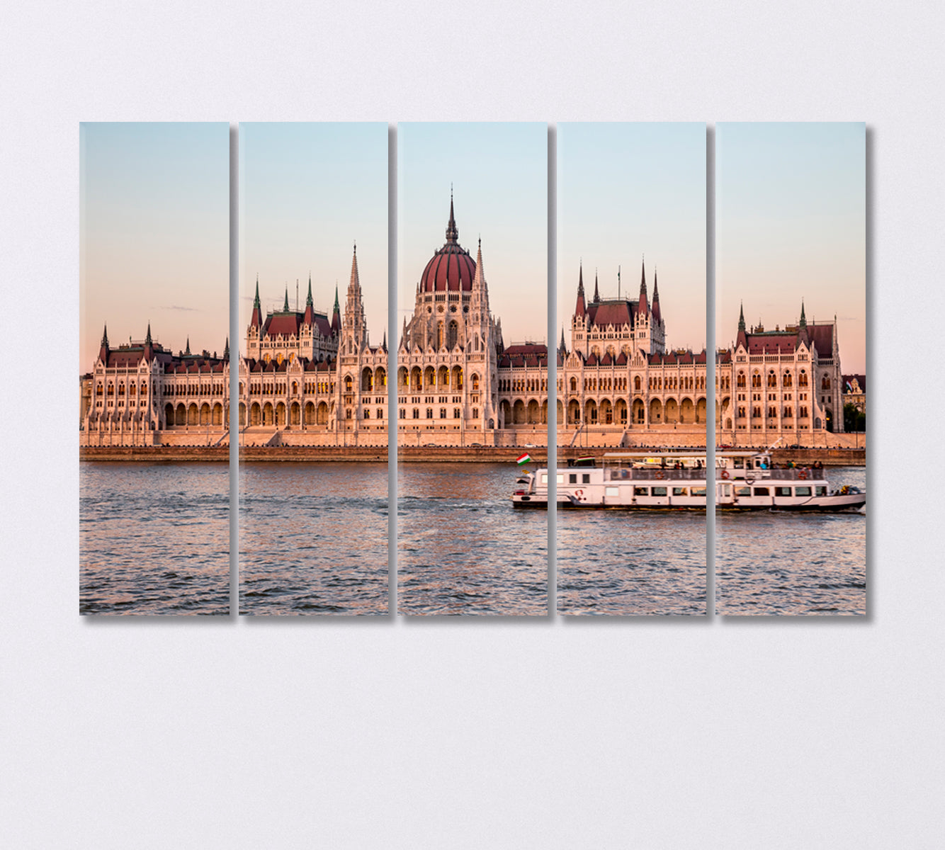 Parliament in Budapest Hungary Canvas Print-Canvas Print-CetArt-5 Panels-36x24 inches-CetArt