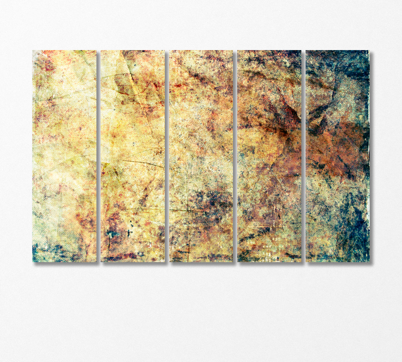 Wall Fragment with Scratches and Cracks Canvas Print-Canvas Print-CetArt-5 Panels-36x24 inches-CetArt