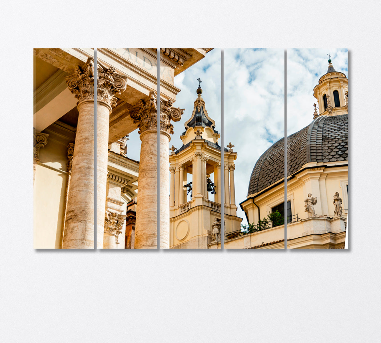 Piazza Del Popolo Rome Canvas Print-Canvas Print-CetArt-5 Panels-36x24 inches-CetArt