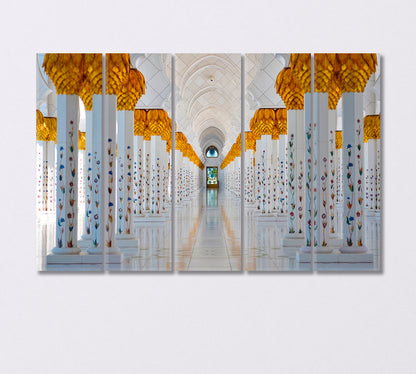 Sheikh Zayed Grand Mosque in Abu Dhabi UAE Canvas Print-Canvas Print-CetArt-5 Panels-36x24 inches-CetArt