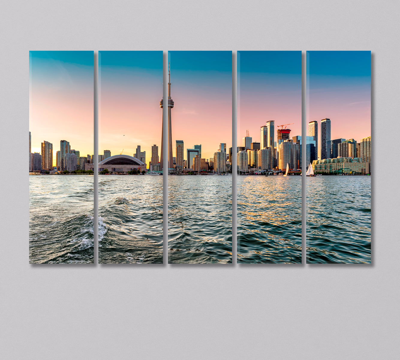 Toronto Skyline Canada Canvas Print-Canvas Print-CetArt-5 Panels-36x24 inches-CetArt