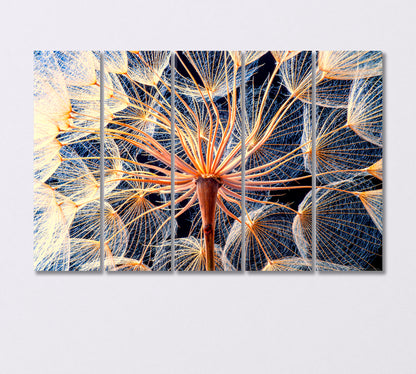 Dandelion Flower Close Up Canvas Print-Canvas Print-CetArt-5 Panels-36x24 inches-CetArt