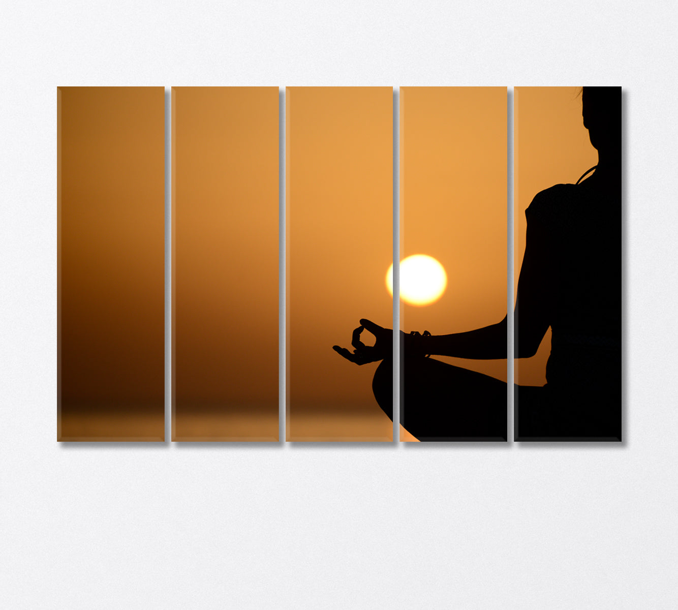 Silhouette of a Woman Doing Yoga Canvas Print-Canvas Print-CetArt-5 Panels-36x24 inches-CetArt