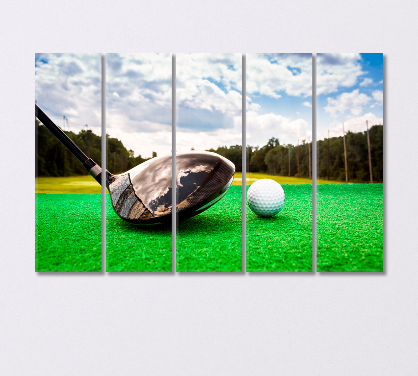 Golf Ball and Putter Canvas Print-Canvas Print-CetArt-5 Panels-36x24 inches-CetArt