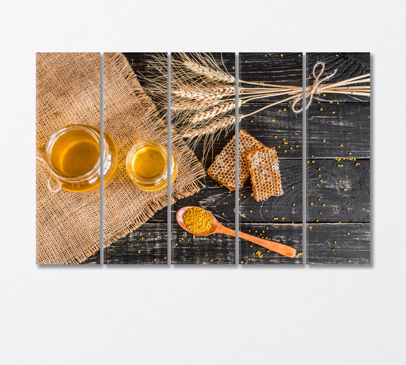 Honey with Honeycombs Canvas Print-Canvas Print-CetArt-5 Panels-36x24 inches-CetArt