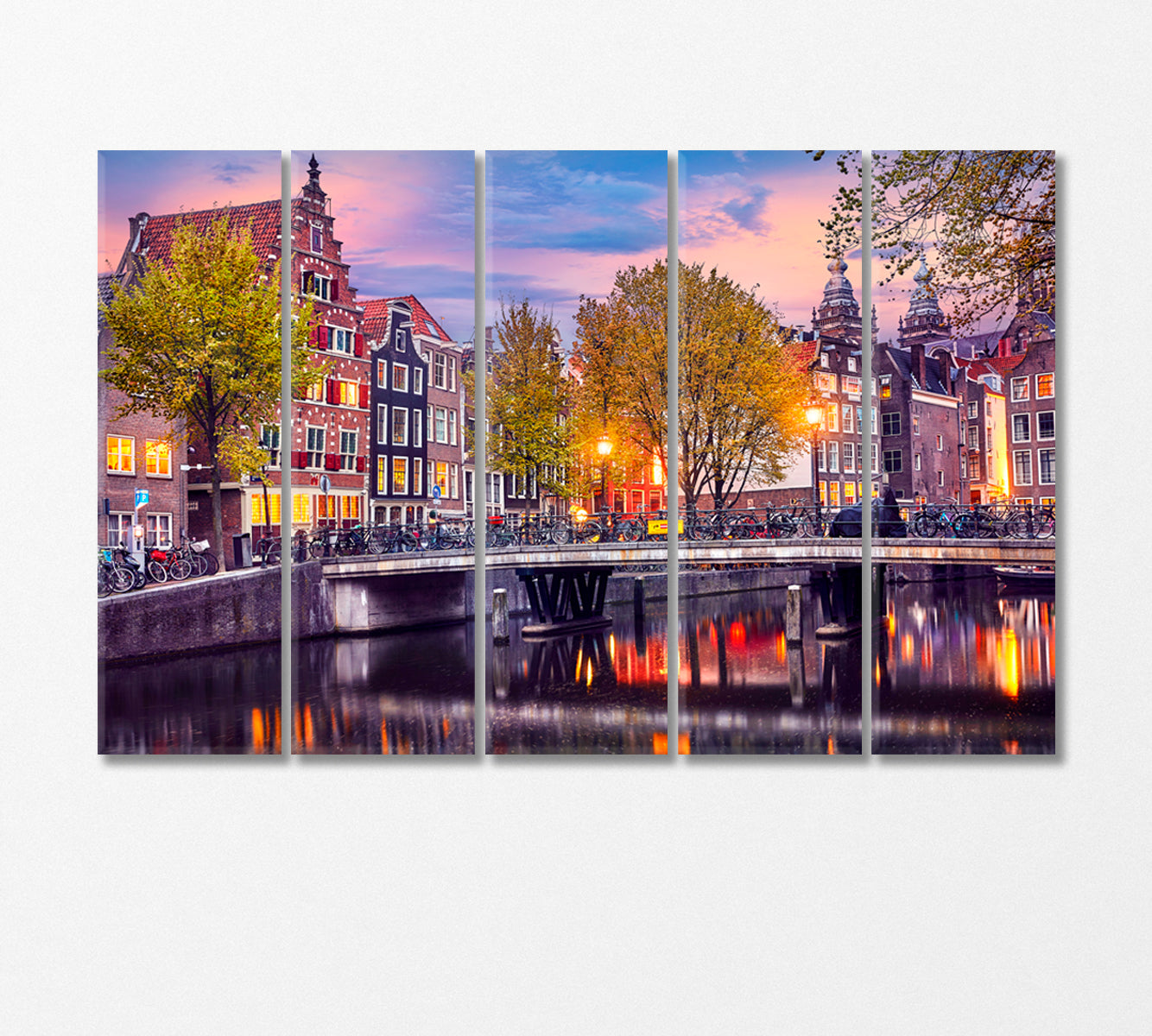 Red Light District Amsterdam Netherlands Canvas Print-Canvas Print-CetArt-5 Panels-36x24 inches-CetArt