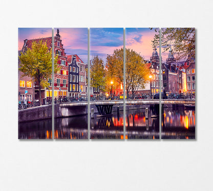 Red Light District Amsterdam Netherlands Canvas Print-Canvas Print-CetArt-5 Panels-36x24 inches-CetArt