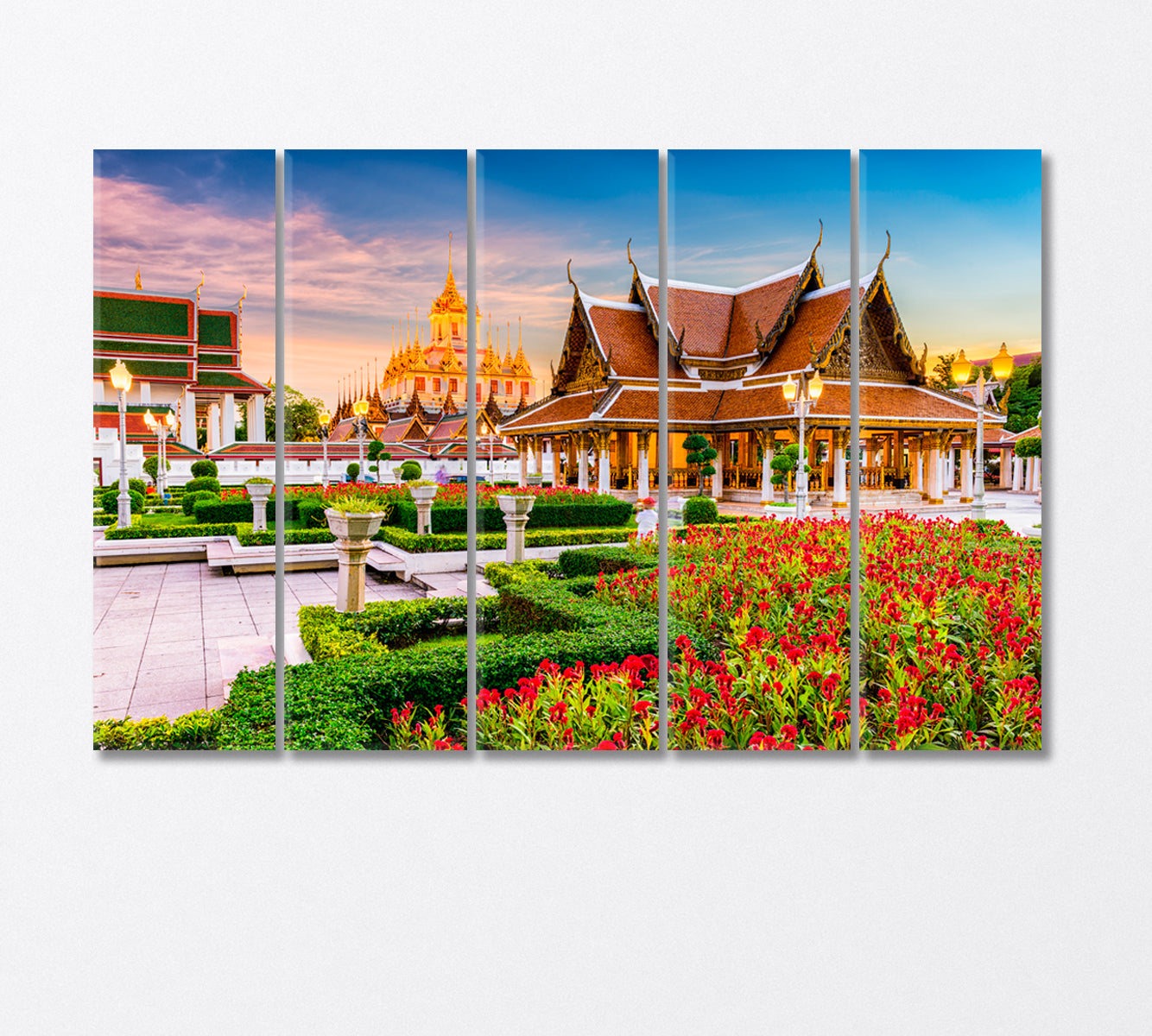 Wat Ratchanatdaram Temple Thailand Canvas Print-Canvas Print-CetArt-5 Panels-36x24 inches-CetArt