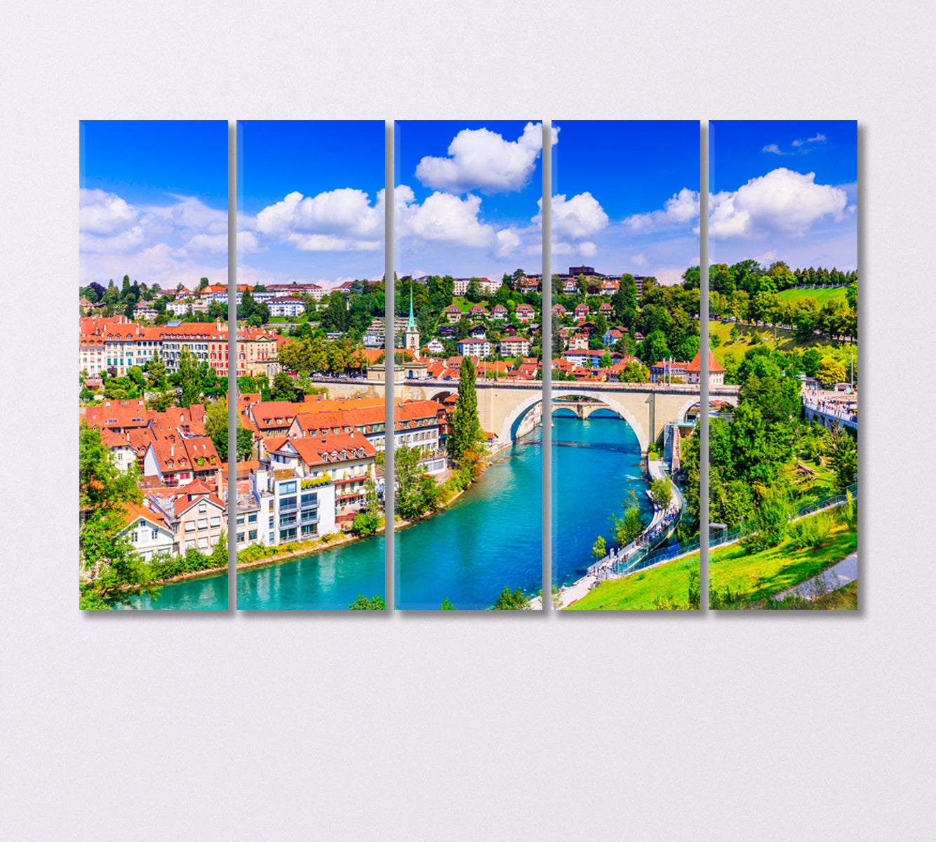 View of the Old City Center Bern Switzerland Canvas Print-Canvas Print-CetArt-5 Panels-36x24 inches-CetArt