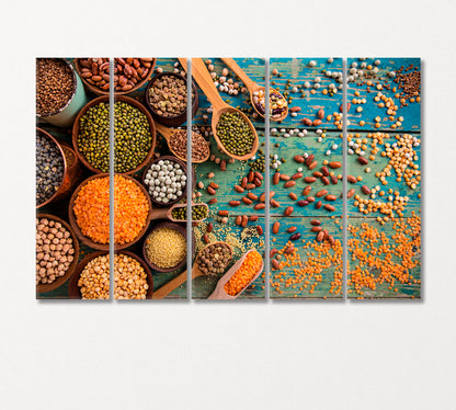 Various Legumes Canvas Print-Canvas Print-CetArt-5 Panels-36x24 inches-CetArt