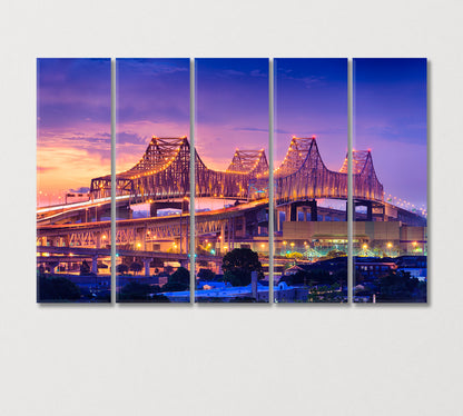 Greater New Orleans Bridge Canvas Print-Canvas Print-CetArt-5 Panels-36x24 inches-CetArt