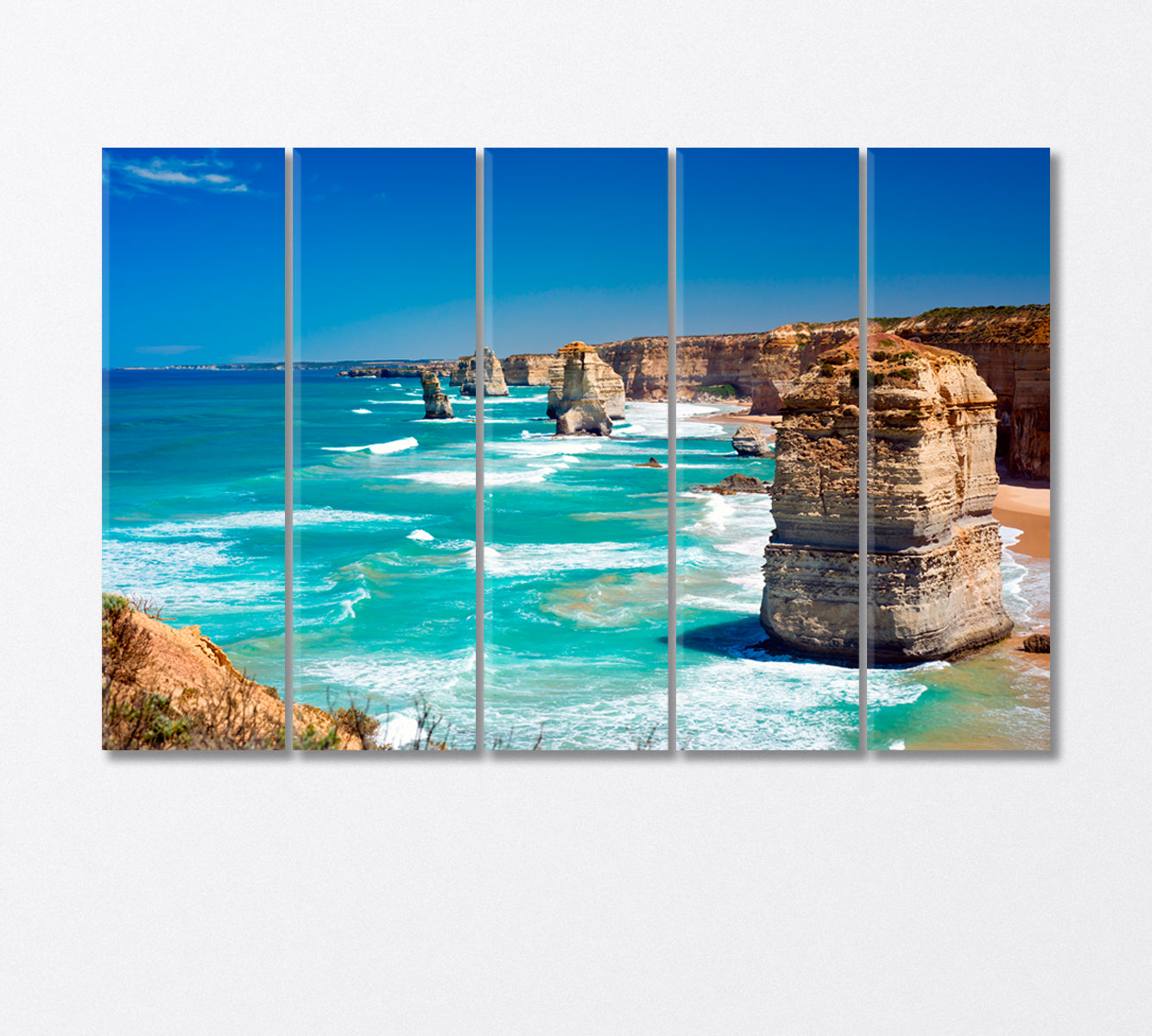 Mighty Rocks Twelve Apostles Australia Canvas Print-Canvas Print-CetArt-5 Panels-36x24 inches-CetArt