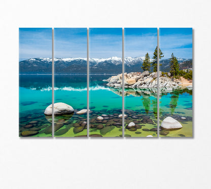 Sand Harbor Beach Lake Tahoe USA Canvas Print-Canvas Print-CetArt-5 Panels-36x24 inches-CetArt