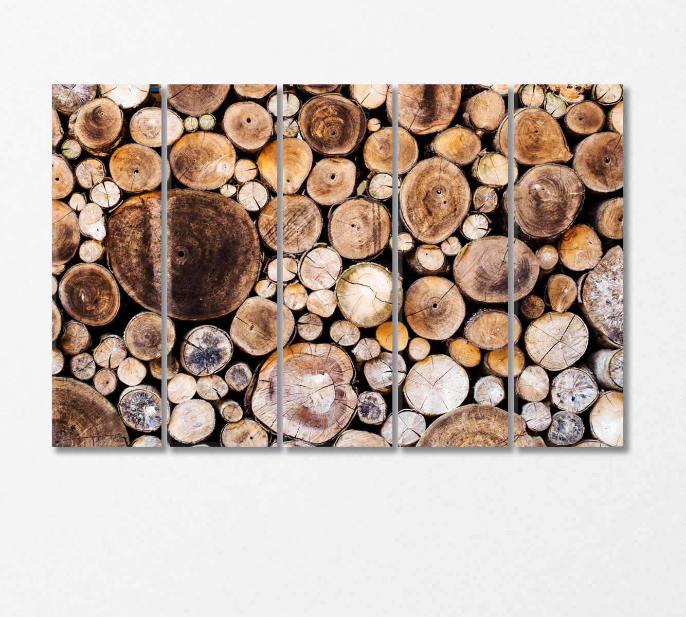 Stunningly Laid Out Cut Logs Canvas Print-Canvas Print-CetArt-5 Panels-36x24 inches-CetArt