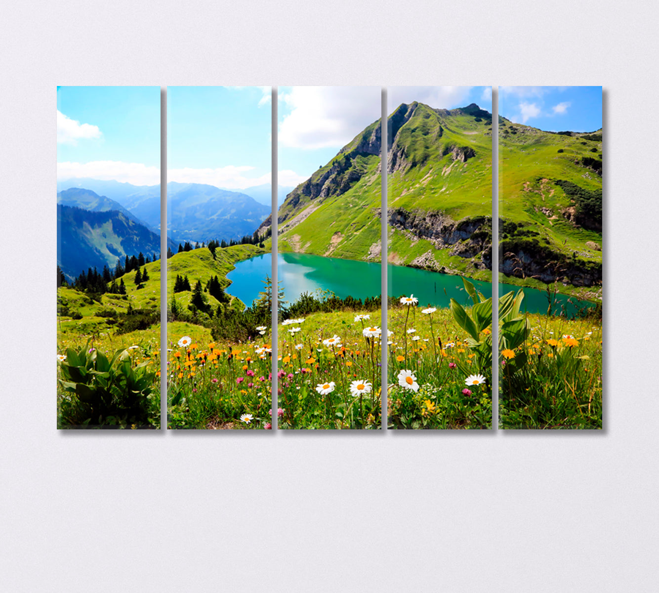 Lake Eibsee in the Bavarian Alps Canvas Print-Canvas Print-CetArt-5 Panels-36x24 inches-CetArt