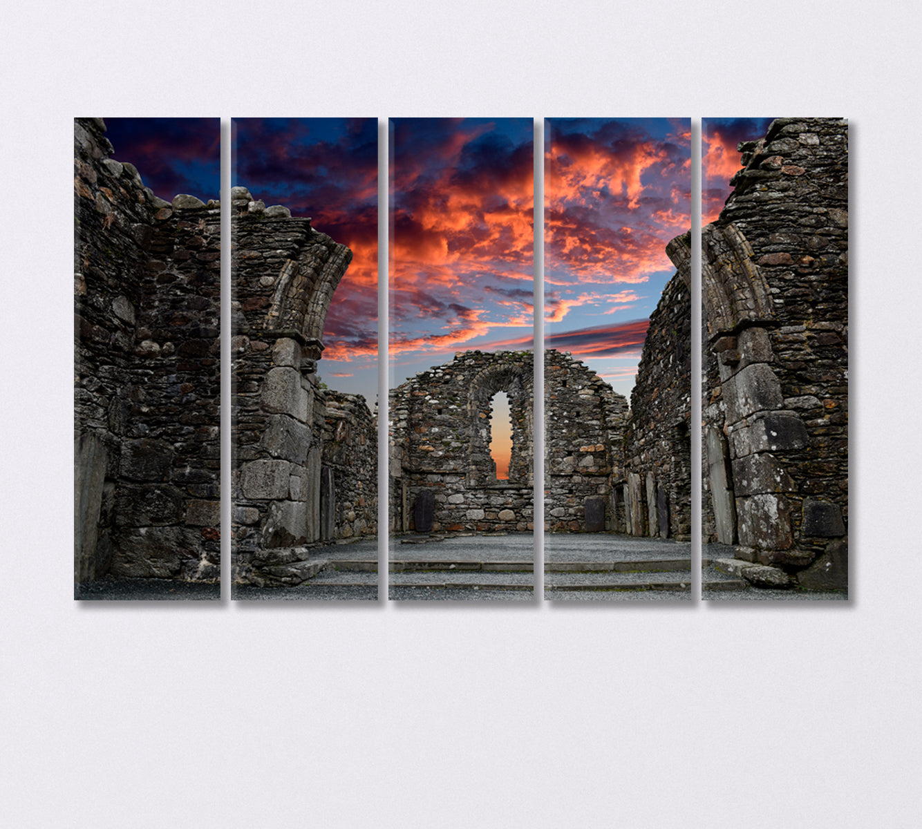 Monastic Cemetery of Glendalough Ireland Canvas Print-Canvas Print-CetArt-5 Panels-36x24 inches-CetArt