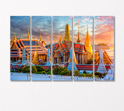 Temple of the Emerald Buddha Bangkok Thailand Canvas Print-Canvas Print-CetArt-5 Panels-36x24 inches-CetArt