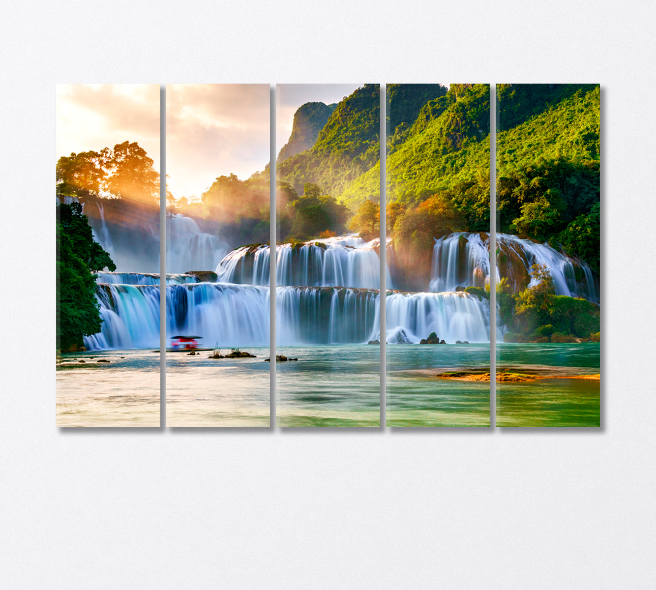 Ban Gioc Water Falls Vietnam Canvas Print-Canvas Print-CetArt-5 Panels-36x24 inches-CetArt