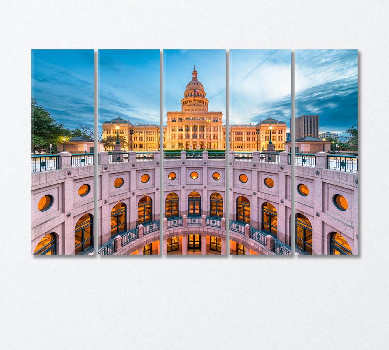 Texas State Capitol in Austin USA Canvas Print-Canvas Print-CetArt-5 Panels-36x24 inches-CetArt