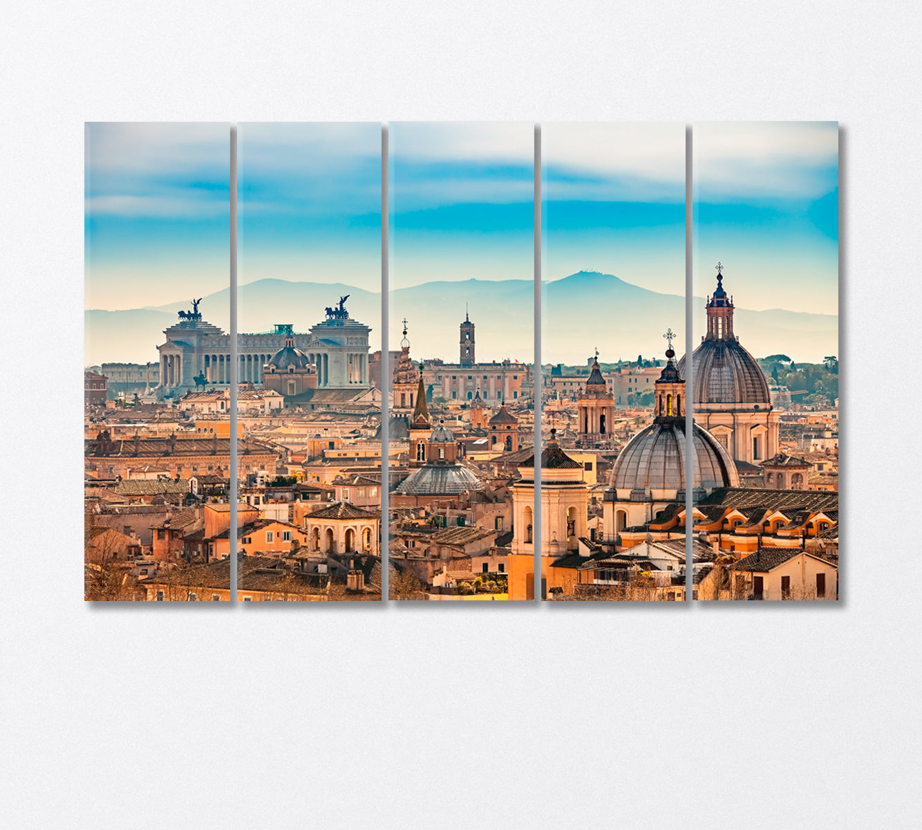 View of Rome from Castel Sant'Angelo Canvas Print-Canvas Print-CetArt-5 Panels-36x24 inches-CetArt