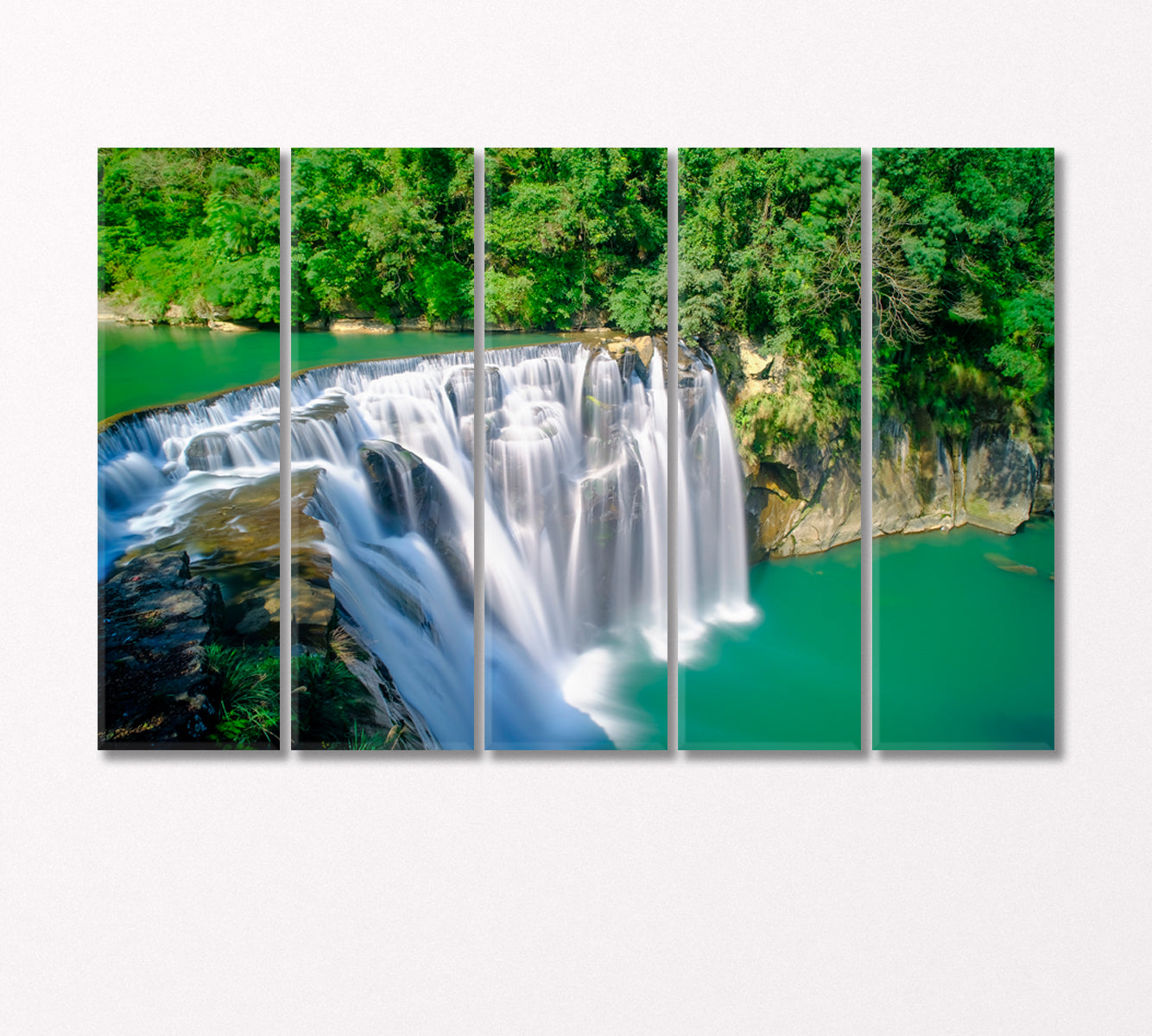 Shifen Waterfall Famous Natural Landscape Taiwan Canvas Print-Canvas Print-CetArt-5 Panels-36x24 inches-CetArt