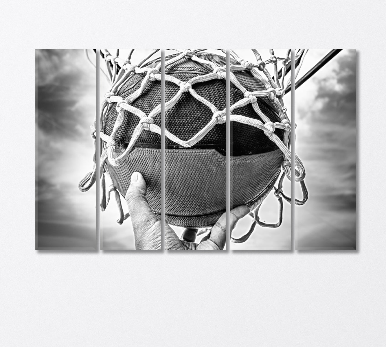 Basketball Ball in the Hoop Canvas Print-Canvas Print-CetArt-5 Panels-36x24 inches-CetArt