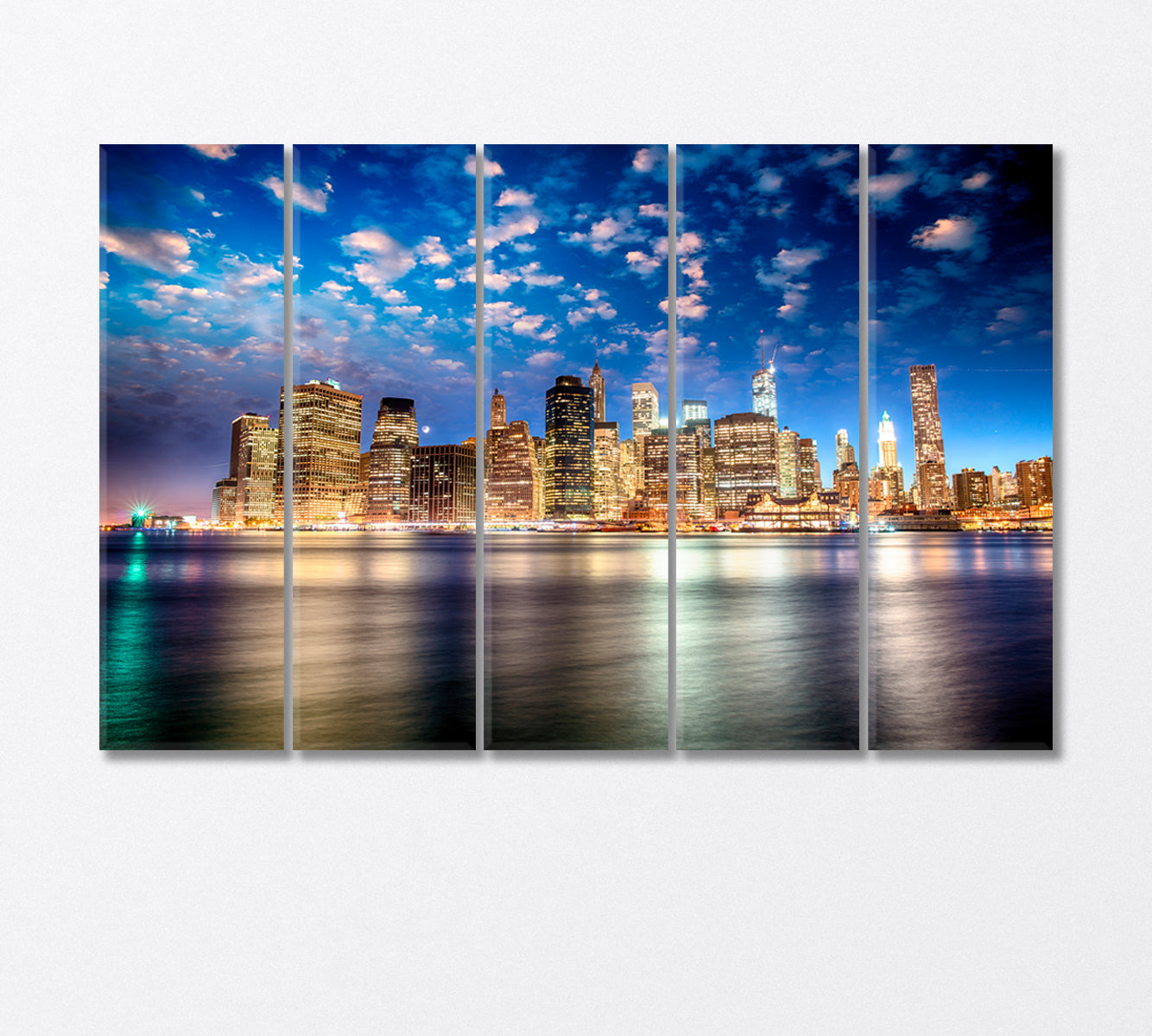 Spectacular Sunset View Manhattan New York Canvas Print-Canvas Print-CetArt-5 Panels-36x24 inches-CetArt