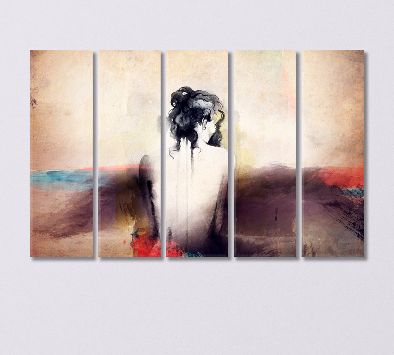 Abstract Woman Body Silhouette Canvas Print-Canvas Print-CetArt-5 Panels-36x24 inches-CetArt