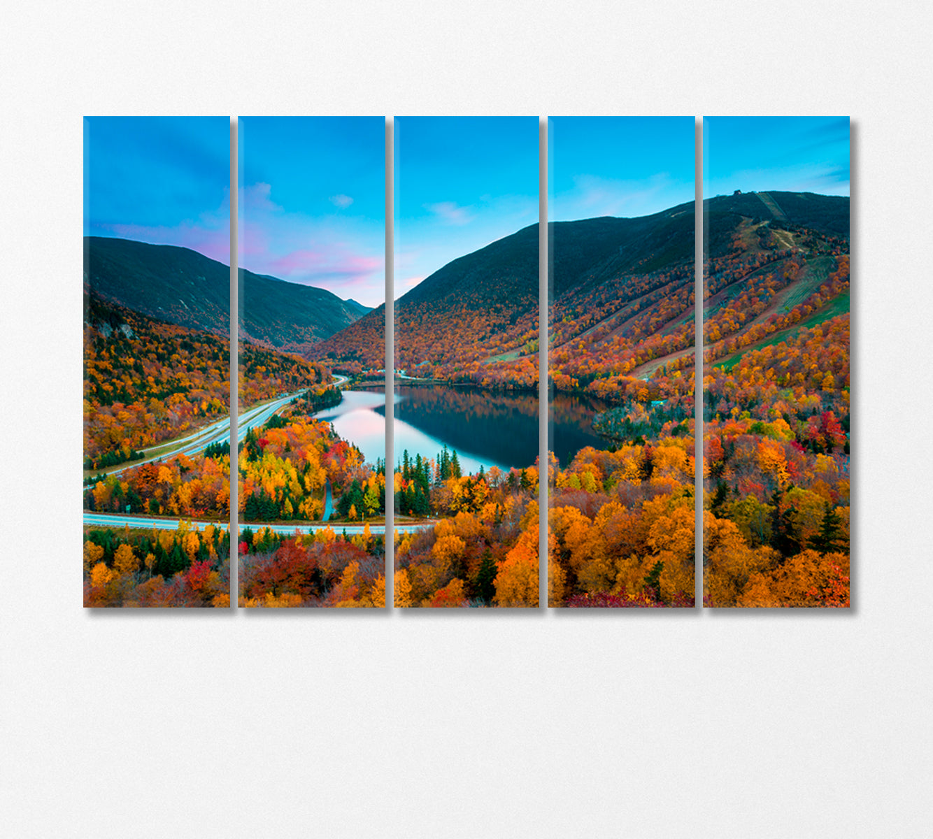New Hampshire Fall Foliage USA Canvas Print-Canvas Print-CetArt-5 Panels-36x24 inches-CetArt