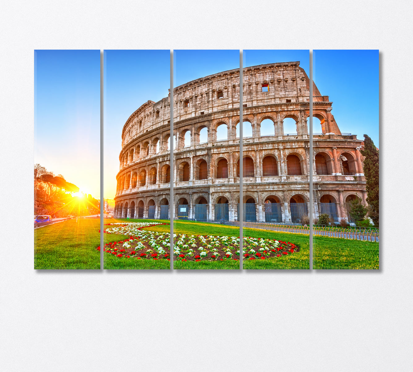 Colosseum at Sunrise Rome Italy Canvas Print-Canvas Print-CetArt-5 Panels-36x24 inches-CetArt