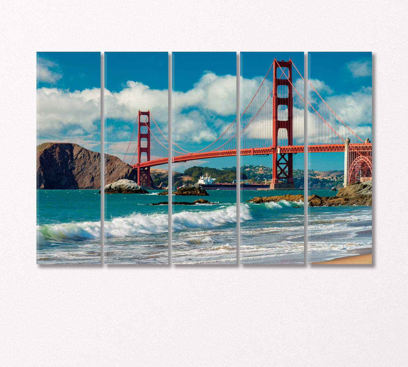 Golden Gate Bridge California USA Canvas Print-Canvas Print-CetArt-5 Panels-36x24 inches-CetArt