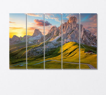 Fantastic Mountains and Giau Pass Italy Canvas Print-Canvas Print-CetArt-5 Panels-36x24 inches-CetArt