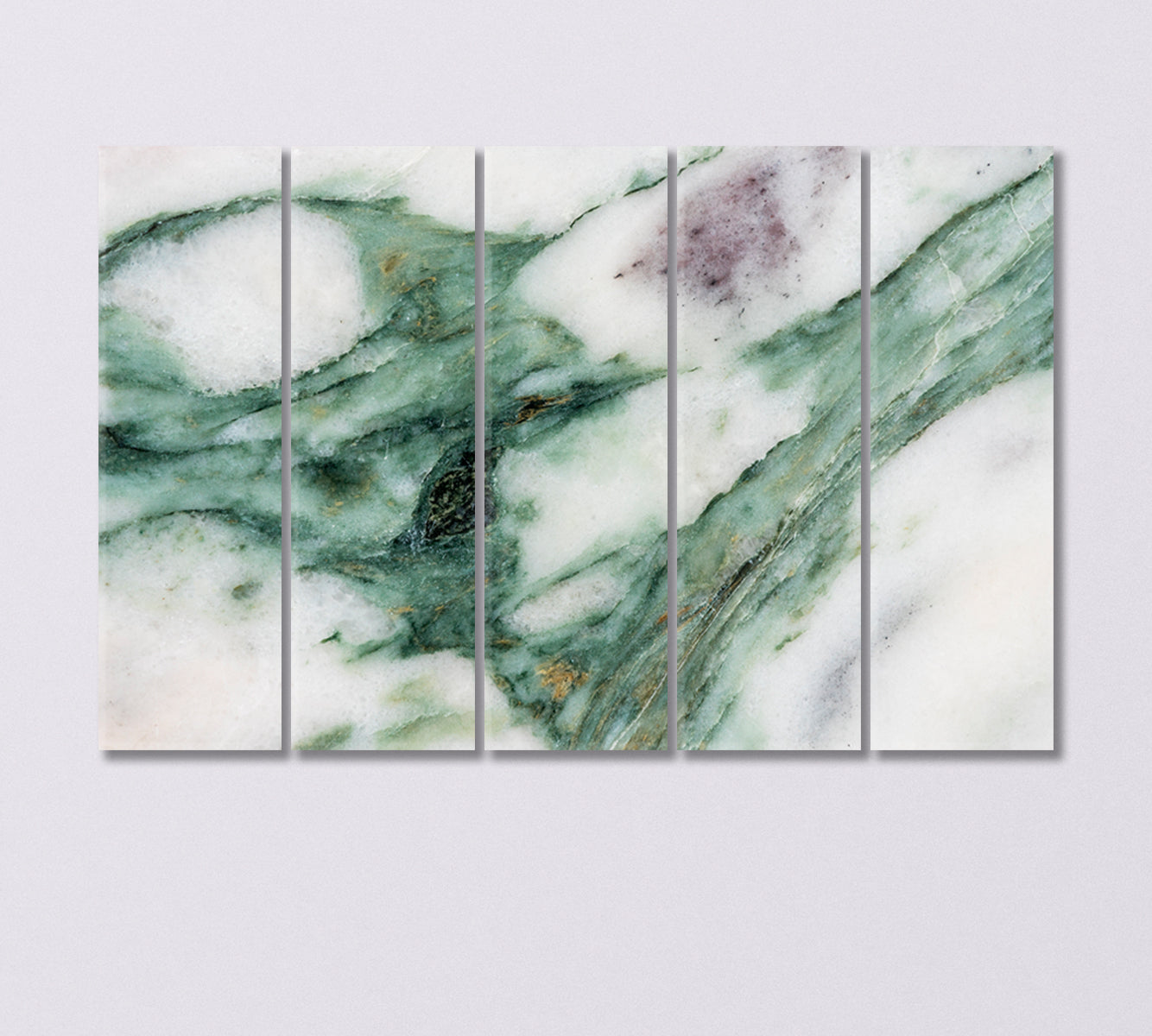 Deep Green Veins on White Marble Canvas Print-Canvas Print-CetArt-5 Panels-36x24 inches-CetArt