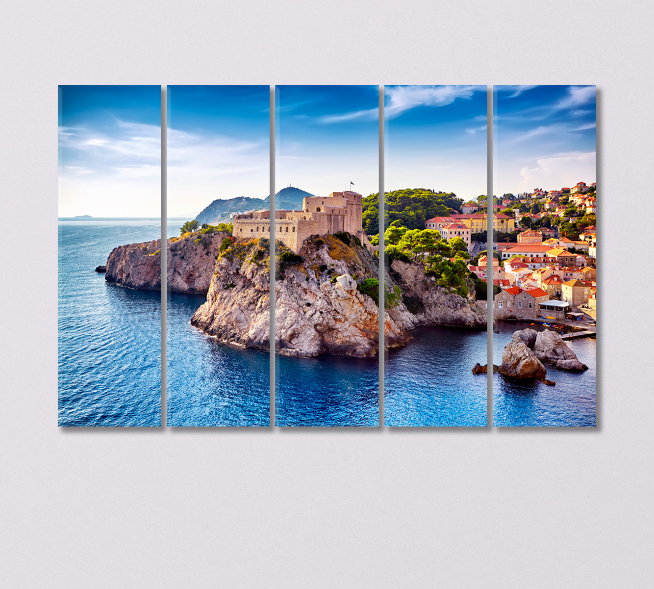 Lovrijenac Fortress in Dubrovnik Croatia Canvas Print-Canvas Print-CetArt-5 Panels-36x24 inches-CetArt