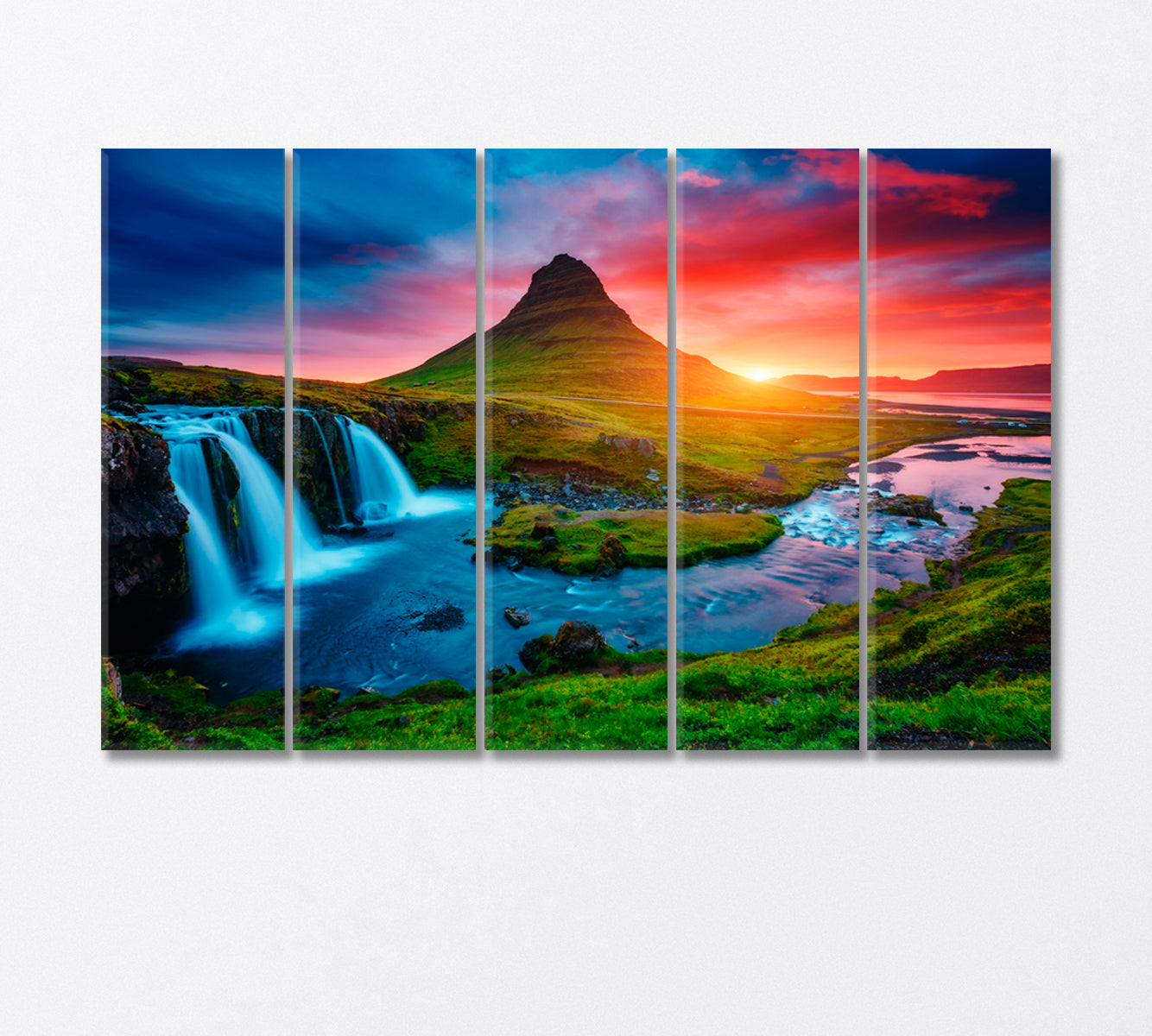 Fantastic Volcano Kirkjufell Iceland Canvas Print-Canvas Print-CetArt-5 Panels-36x24 inches-CetArt
