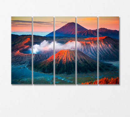 Active Volcano Bromo in Indonesia Canvas Print-Canvas Print-CetArt-5 Panels-36x24 inches-CetArt