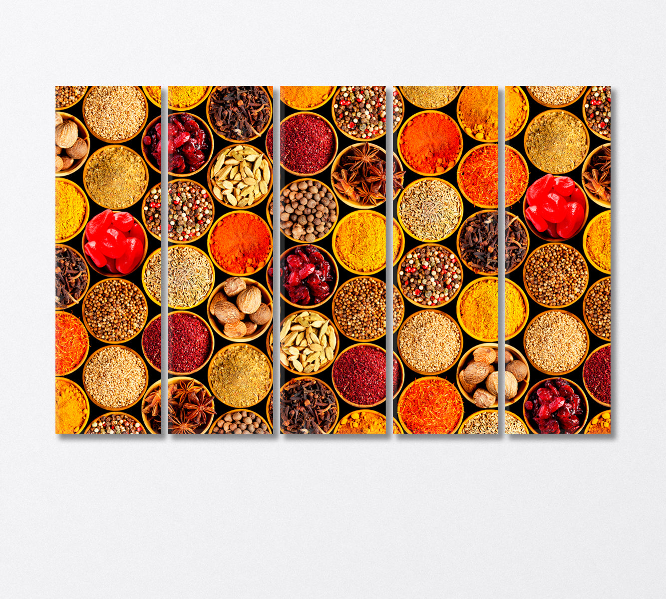 Various Spices Canvas Print-Canvas Print-CetArt-5 Panels-36x24 inches-CetArt