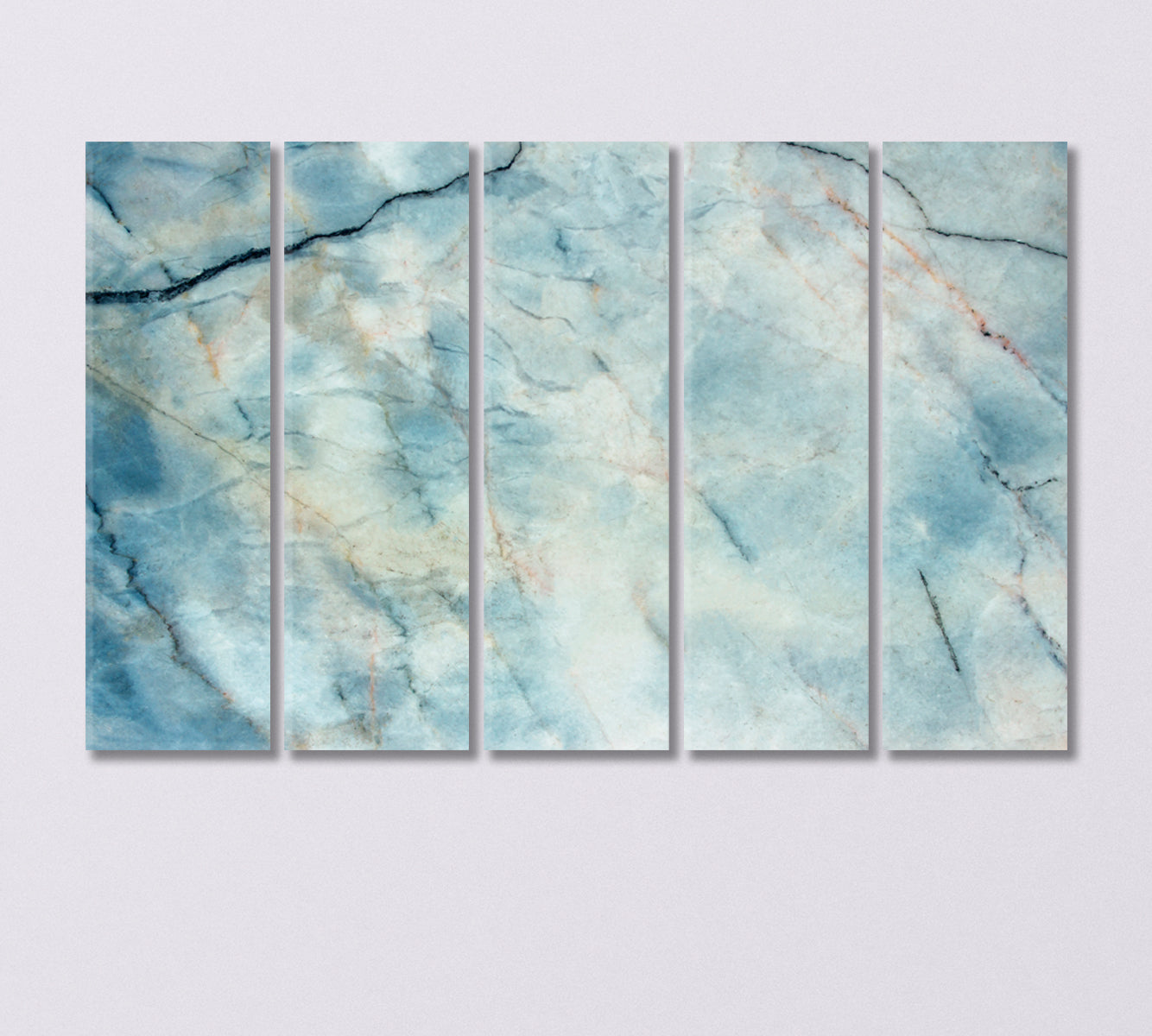 Beautiful Gray Blue Natural Marble Canvas Print-Canvas Print-CetArt-5 Panels-36x24 inches-CetArt