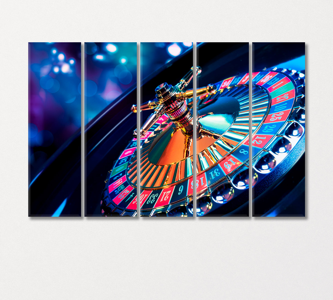 Spinning Сasino Roulette Canvas Print-Canvas Print-CetArt-5 Panels-36x24 inches-CetArt