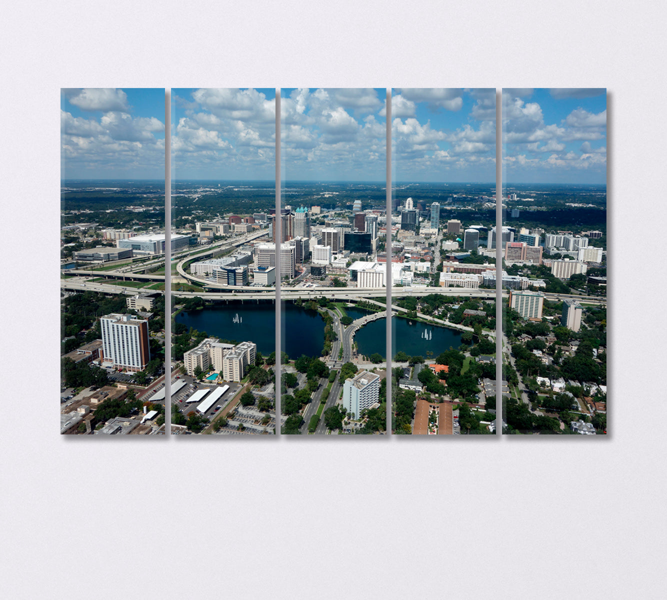 Thriving Downtown Orlando Florida Canvas Print-Canvas Print-CetArt-5 Panels-36x24 inches-CetArt