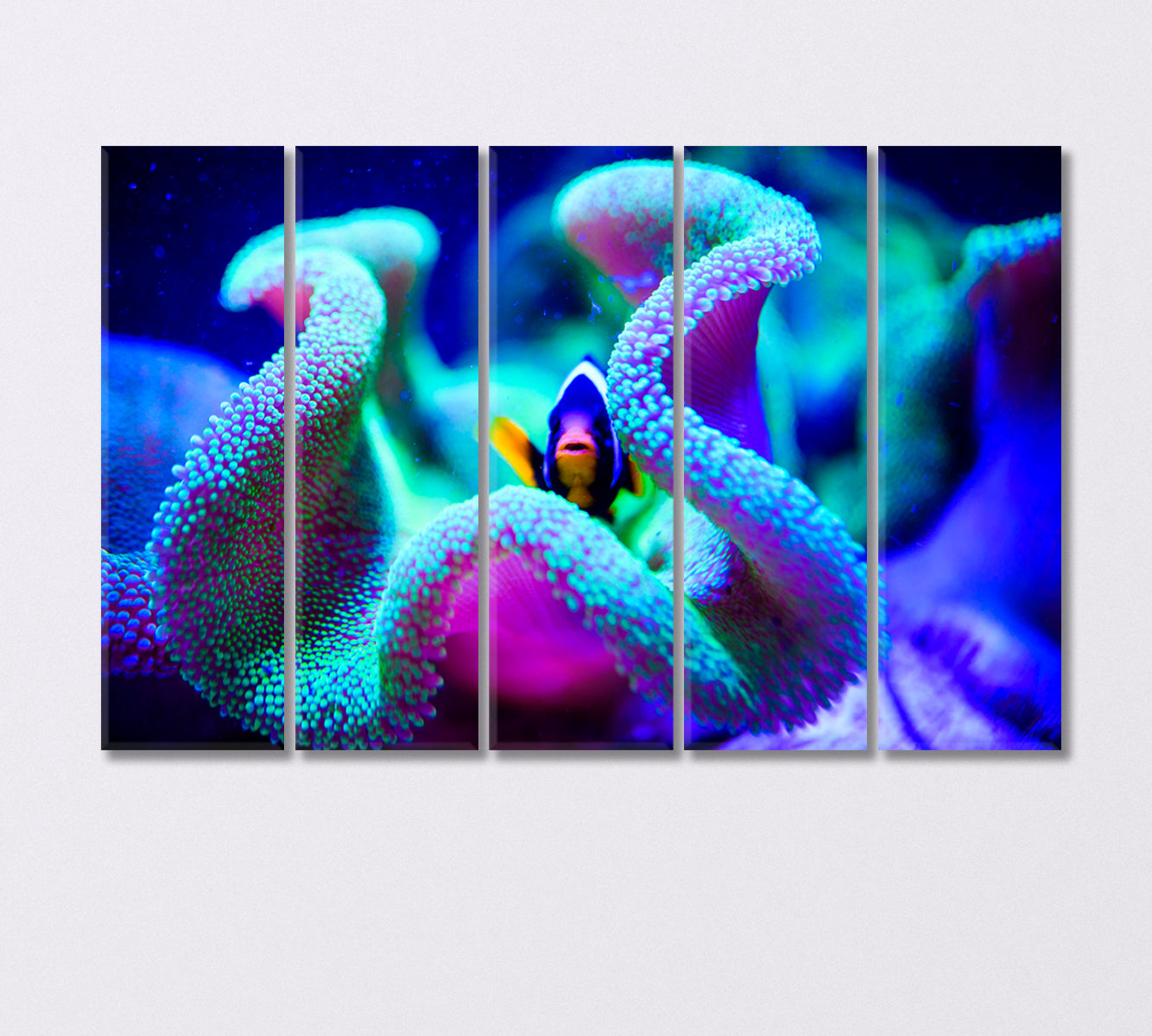 Wonderful Underwater World with Corals and Tropical Fish Canvas Print-Canvas Print-CetArt-5 Panels-36x24 inches-CetArt