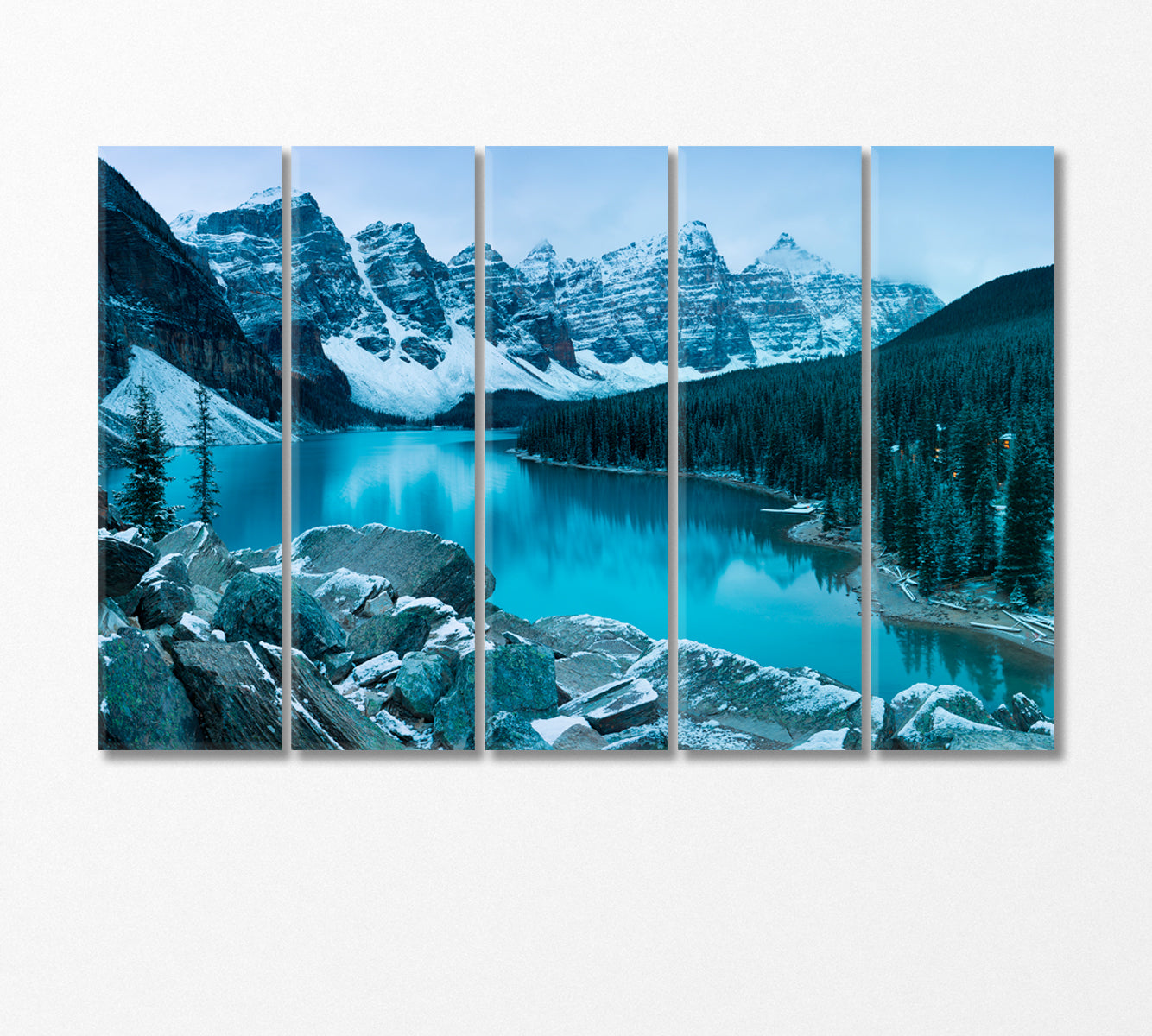 Winter Morning Moraine Lake Banff National Park Canada Canvas Print-Canvas Print-CetArt-5 Panels-36x24 inches-CetArt