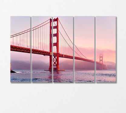 Golden Gate Bridge view San Francisco USA Canvas Print-Canvas Print-CetArt-5 Panels-36x24 inches-CetArt