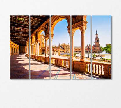 Columns and Arches at Spain Square Canvas Print-CetArt-5 Panels-36x24 inches-CetArt
