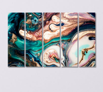 Modern Abstract Liquid Marble Pattern Canvas Print-Canvas Print-CetArt-5 Panels-36x24 inches-CetArt