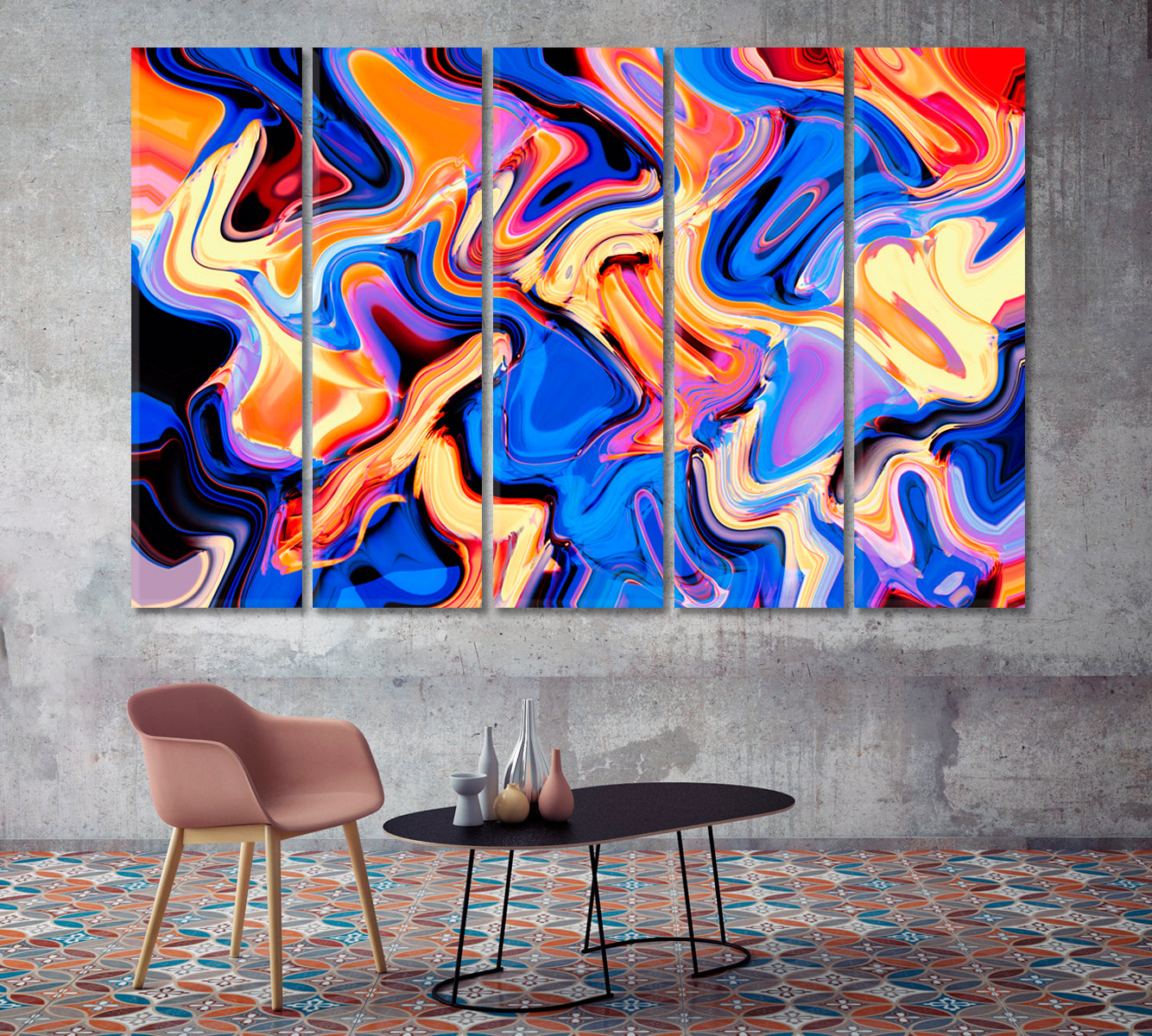 Abstract Сolorful Bright Acrylic Pattern Canvas Print-Canvas Print-CetArt-1 Panel-24x16 inches-CetArt